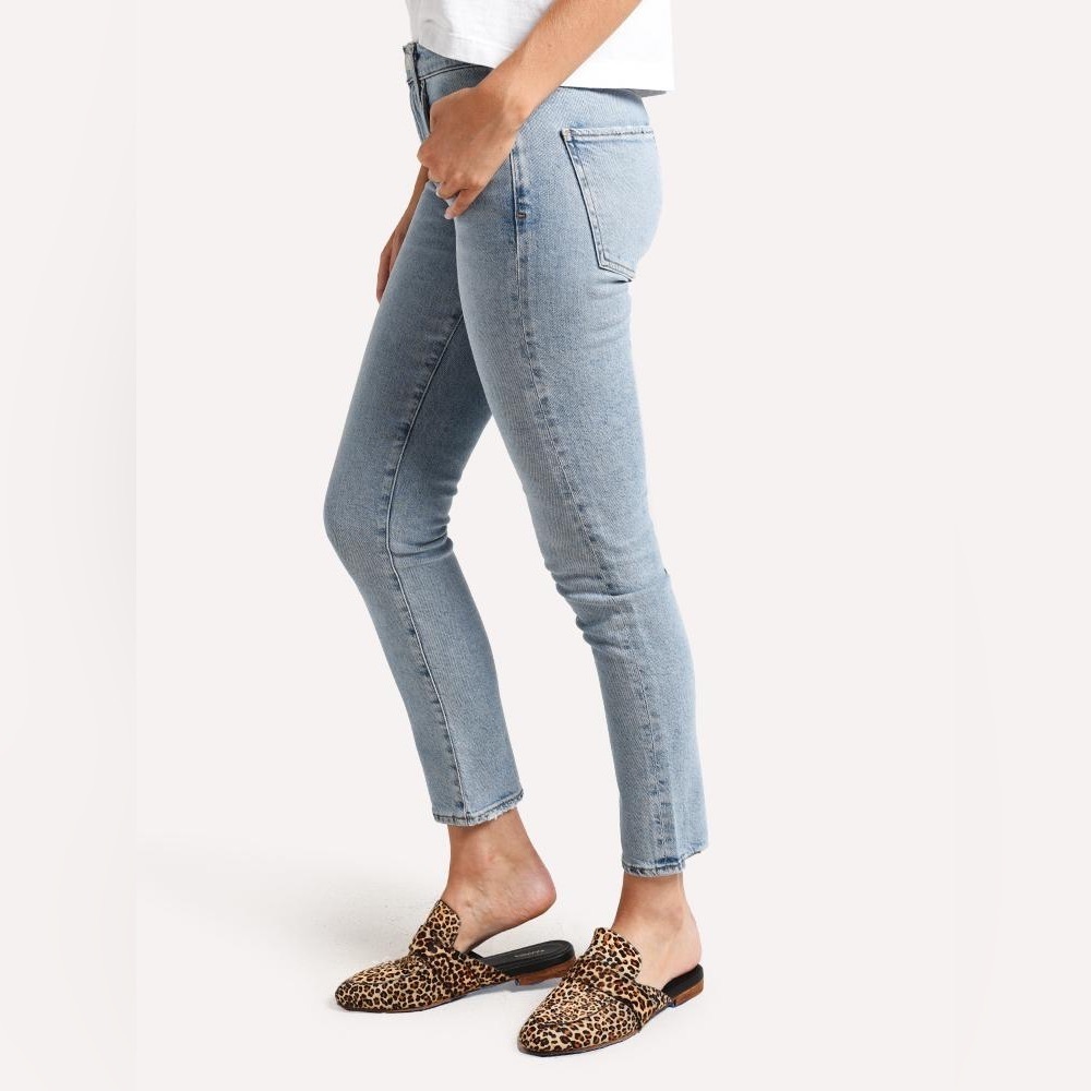 AGOLDE Toni Mid Rise Skinny Jeans in Daylight Light Wash Distressed 27 - Picture 2 of 9